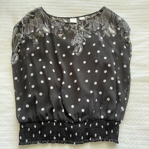 L Emma James Sleeveless Floral Blouse with Gathered Elastic Waist